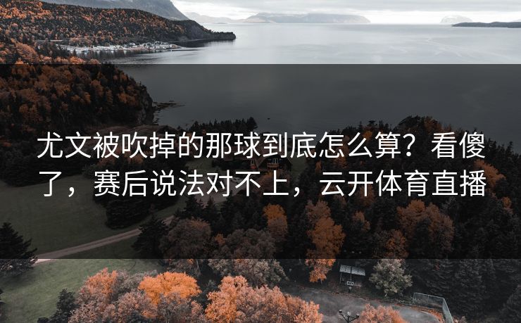 尤文被吹掉的那球到底怎么算?看傻了,赛后说法对不上,云开体育直播 尤文被吹掉的那球到底怎么算?看傻了,赛后说法对不上,云开体育直播